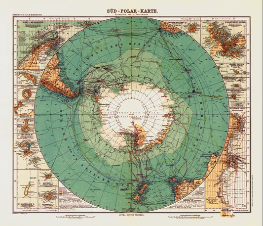 Antique Map of Antarctica 1912