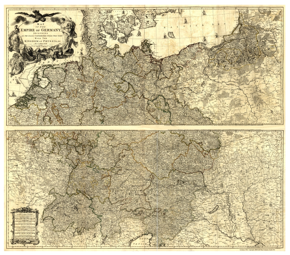 Germany 1782 Antique Map Reproduction