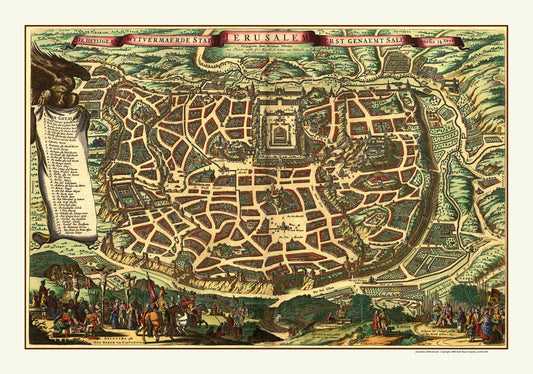 Antique Map of Jerusalem 1660's