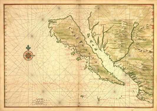 Antique Map of Mexico - Baja California 1650