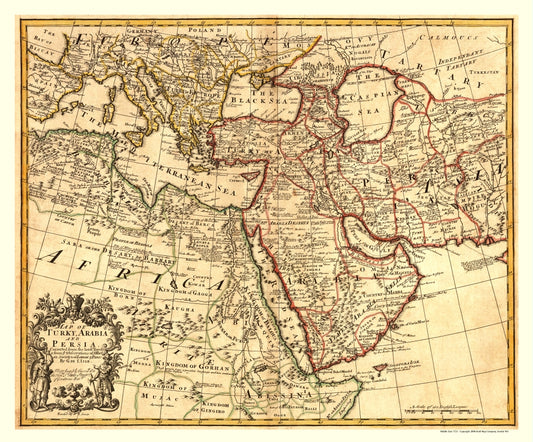 Antique Map of the Middle East 1721