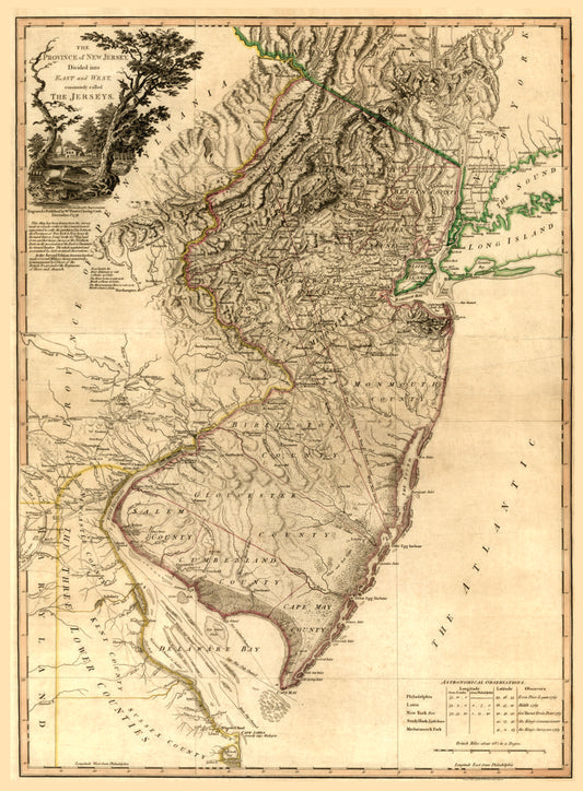 Antique Map of New Jersey 1778