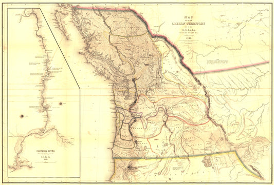 Antique Map of Oregon Territory 1841
