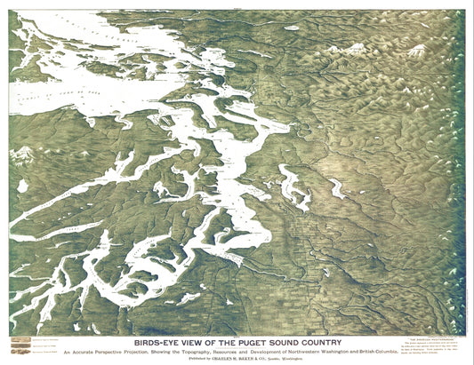 Antique Map of Puget Sound 1891