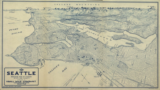 Antique Map of Seattle, WA 1925