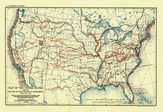 1907 United States Antique Map Reproduction