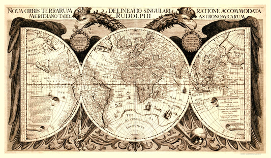 1630 World Map Antique Reproduction