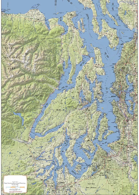 Kroll Puget Sound & Hood Canal Terrain Map