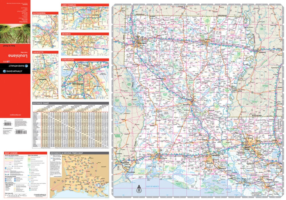 Louisiana State Highway Folded Map by Rand McNally (Easy to Read) - North Map