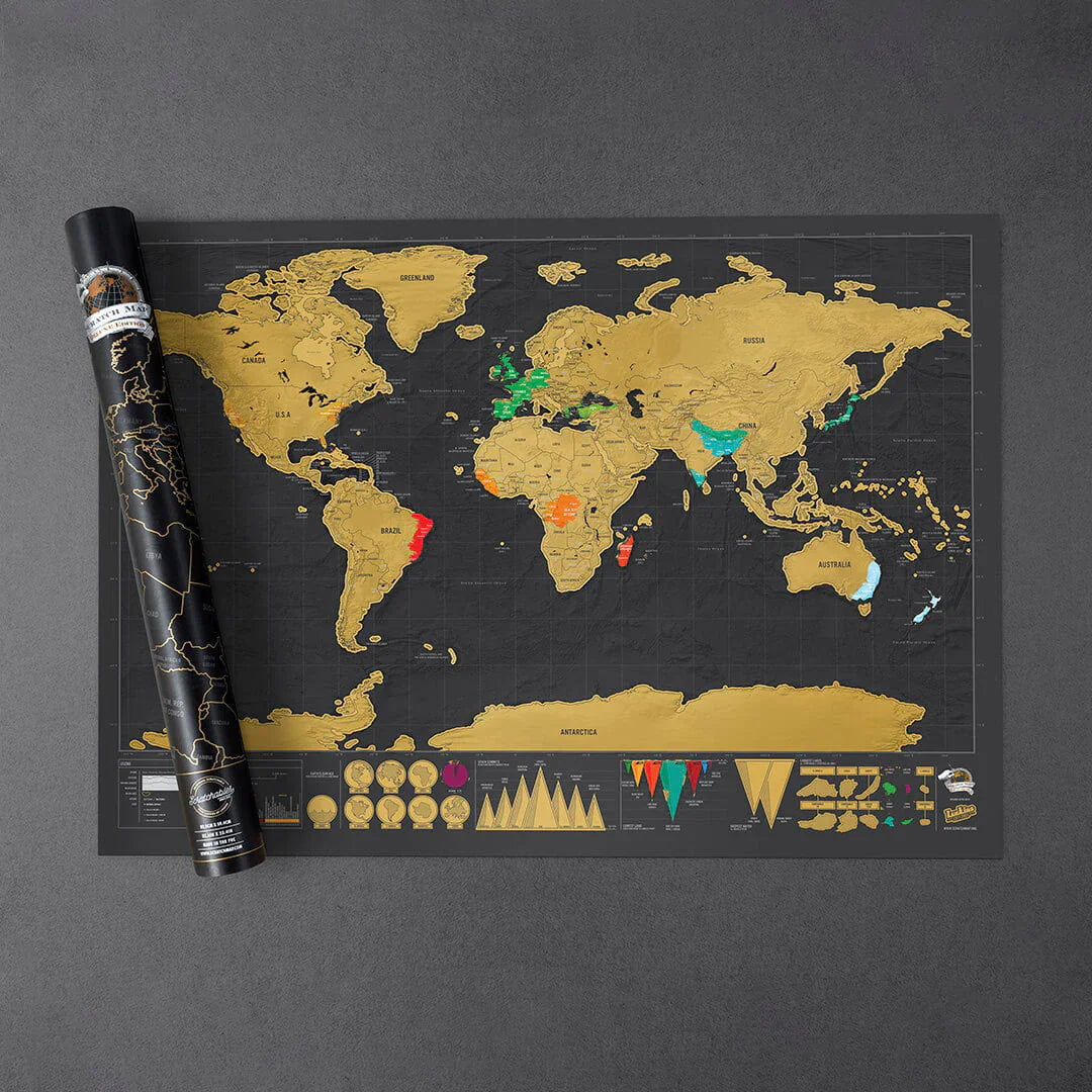 World Scratch Map - Deluxe – Metsker Maps