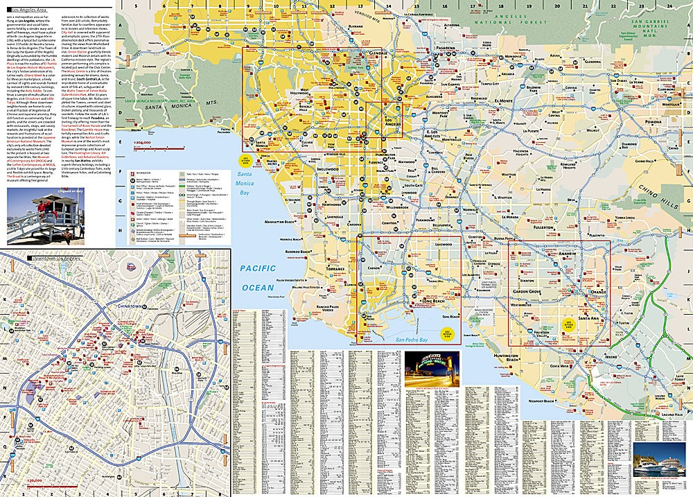Los Angeles City Destination Map & Travel Guide by National Geographic - Map