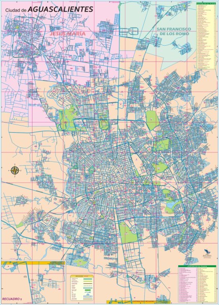 Aguascalientes, Mexico State Road Map - City Map