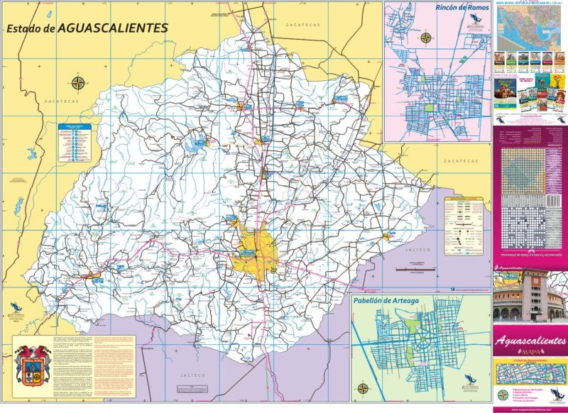 Aguascalientes, Mexico State Road Map - State Map