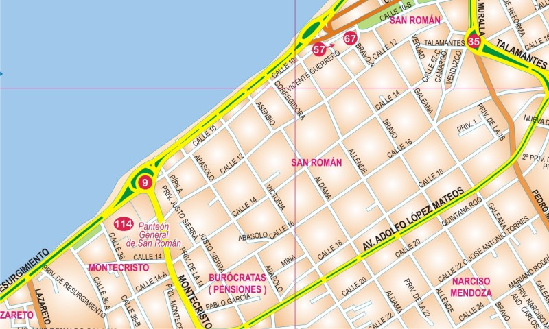 Campeche, Mexico State Road Map - Map Detail