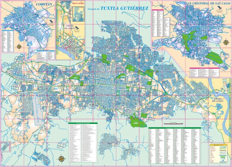 Chiapas, Mexico State Road Map - City Map