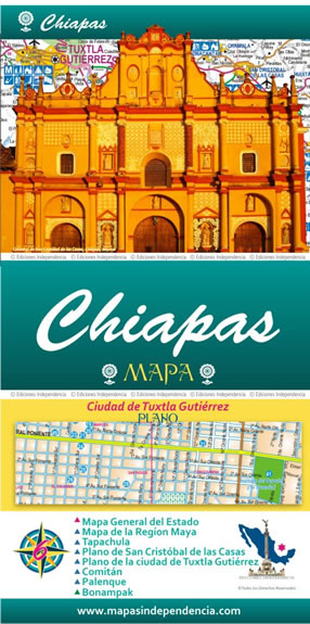 Chiapas, Mexico State Road Map - Cover