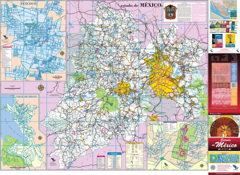 Estado de Mexico, Mexico State Road Map - State Map
