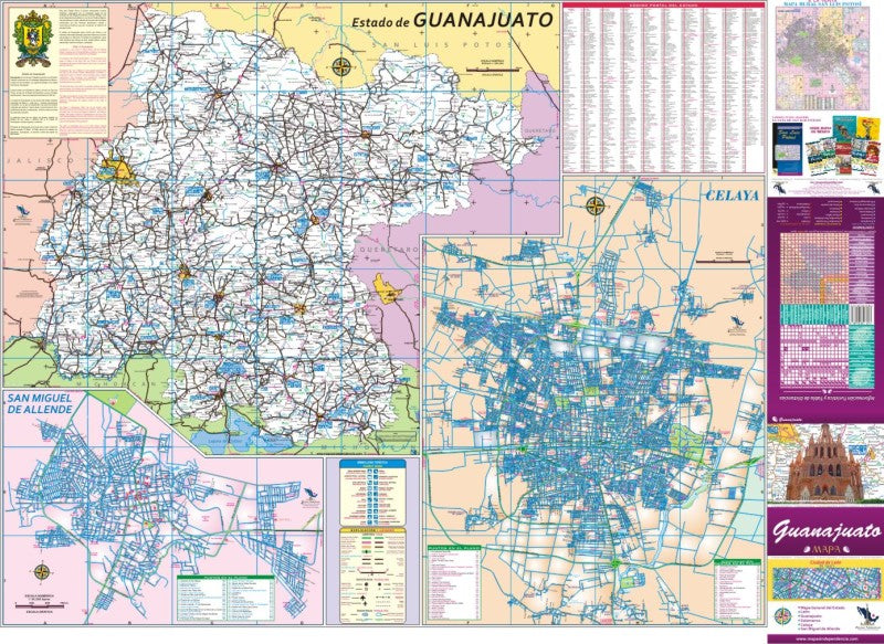 Guanajuato, Mexico State Road Map - Regional Map