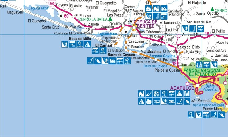 Guerrero, Mexico State Road Map - Map Detail