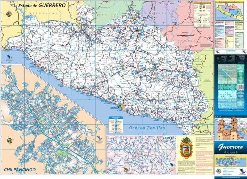 Guerrero, Mexico State Road Map - State Map