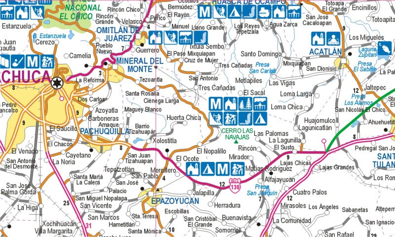 Hidalgo, Mexico State Road Map - Map Detail