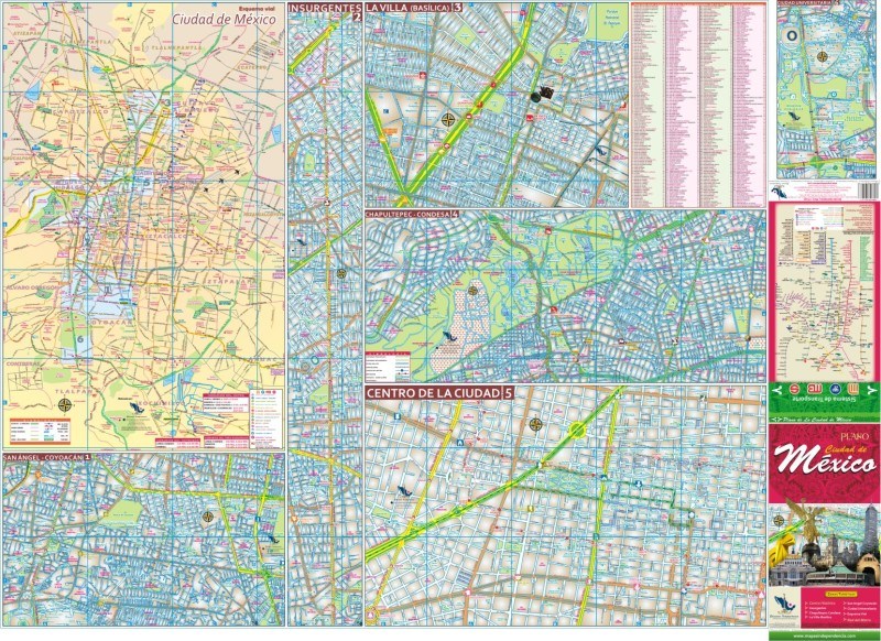 Mexico City (Ciudad de Mexico), Mexico Tourist Street Map - Map