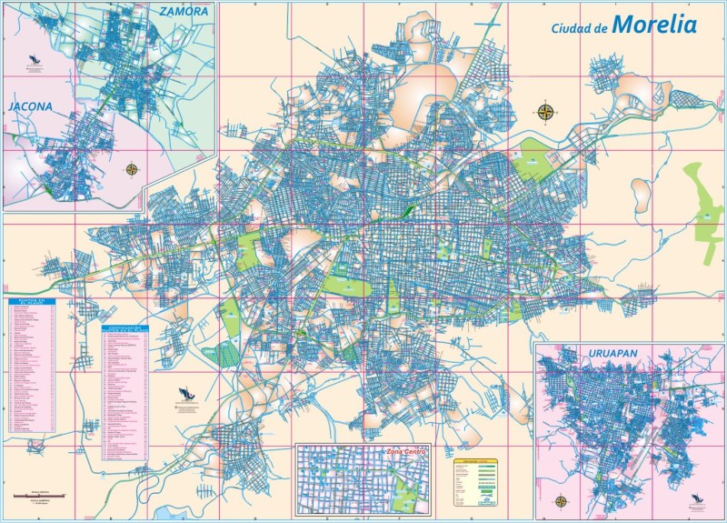 Michoacan, Mexico State Road Map - City Map