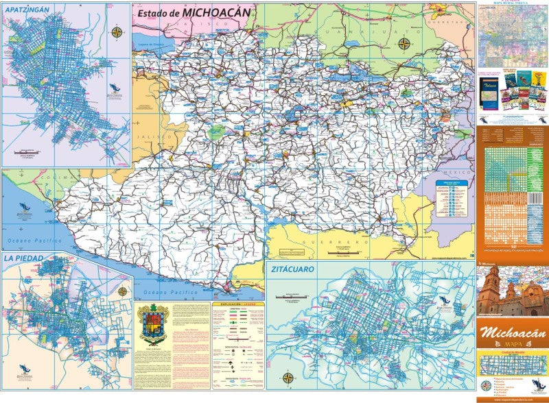 Michoacan, Mexico State Road Map - State Map
