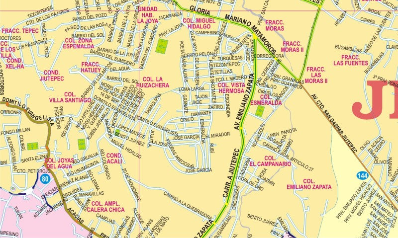 Morelos, Mexico State Road Map - Map Detail