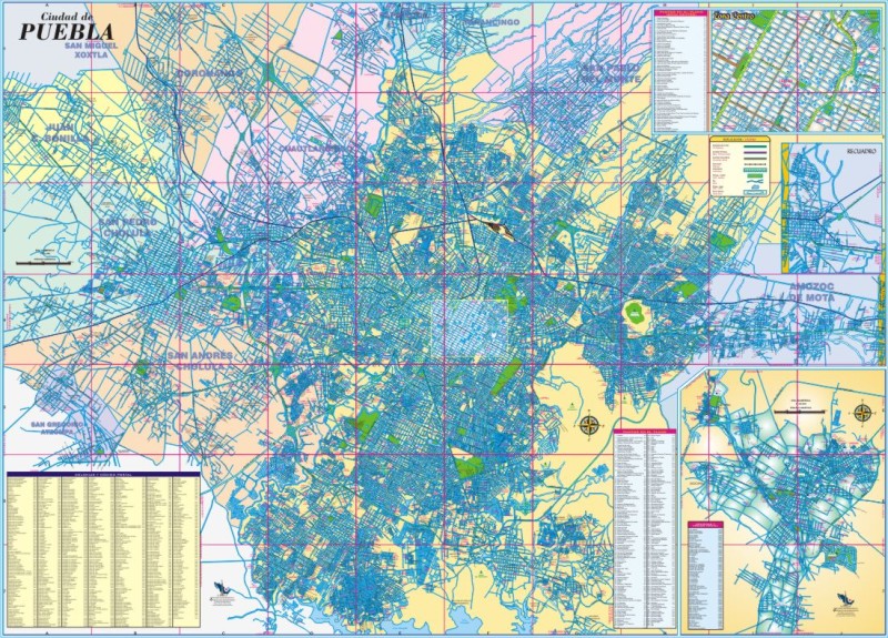 Puebla, Mexico State Road Map - City Map