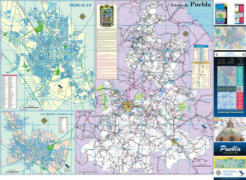 Puebla, Mexico State Road Map - State Map