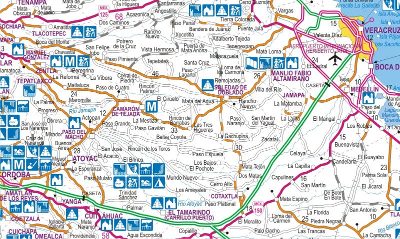 Veracruz, Mexico State Road Map - Map Detail
