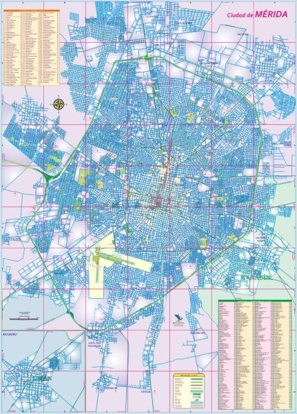 Yucatan, Mexico State Road Map - City Map of Merida