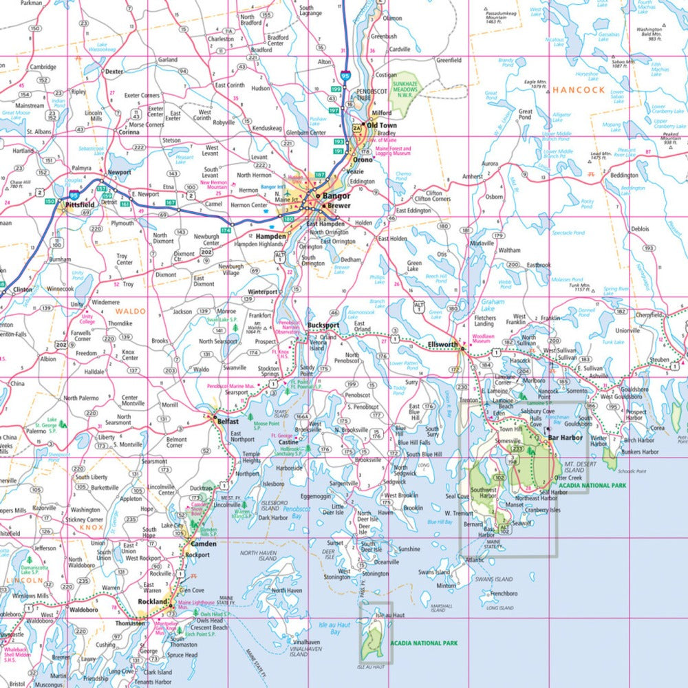 Maine State Highway Folded Map by Rand McNally (Easy to Read) - Map Detail