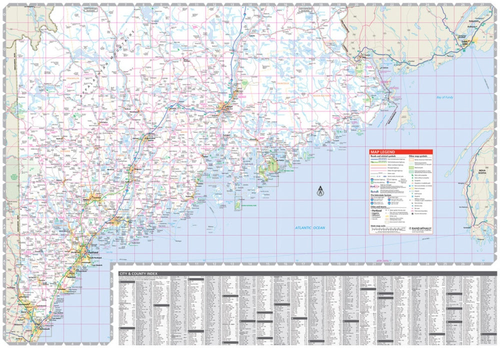 Maine State Highway Folded Map by Rand McNally (Easy to Read) - South Map