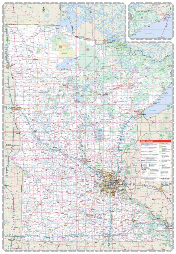 Minnesota State Highway Folded Map by Rand McNally (Easy to Read) - Map