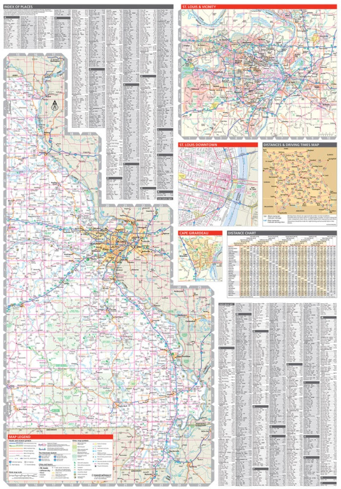 Missouri State Highway Folded Map by Rand McNally (Easy to Read) - East Map