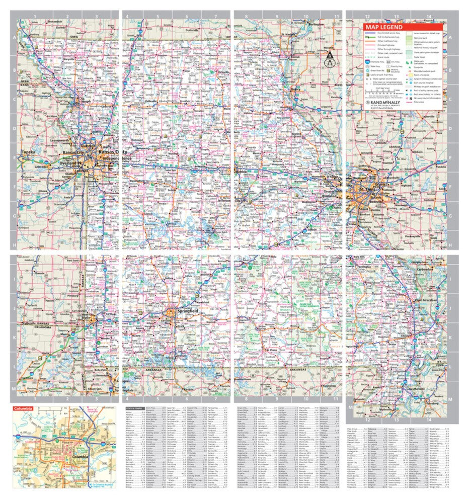 Missouri State Highway Laminated Map by Rand McNally (Easy to Fold) - Map