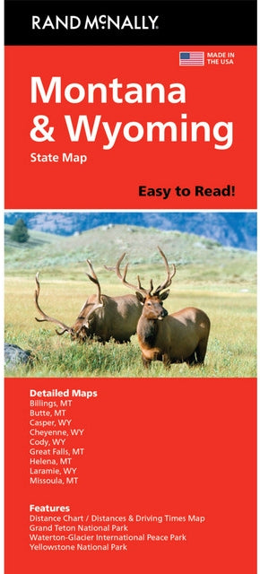 Montana & Wyoming State Highway Folded Map by Rand McNally (Easy to Read) - Cover