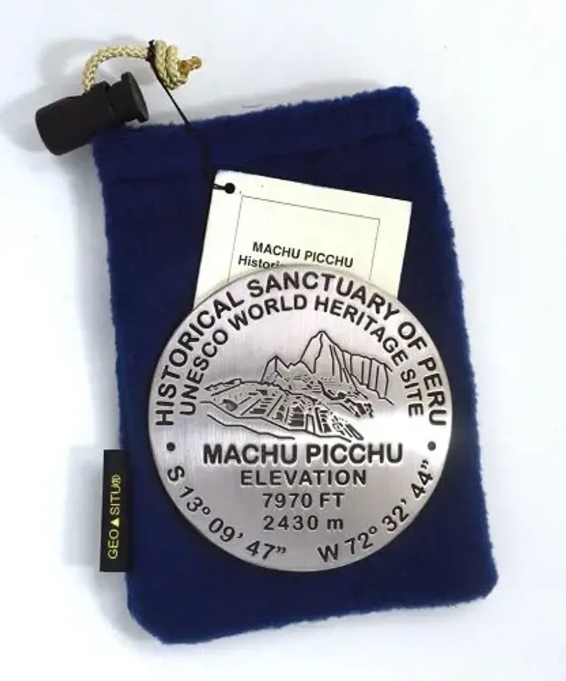 Machu Picchu Bench Mark Medallion