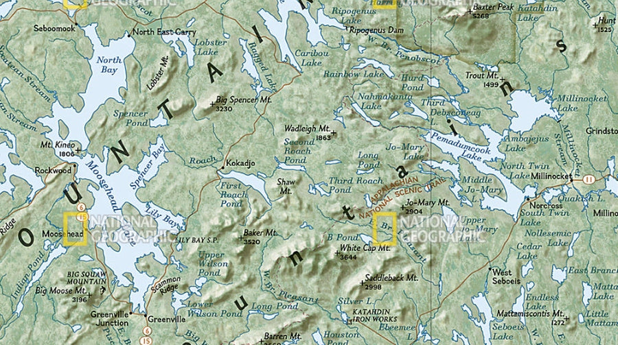 Maine Wall Map by National Geographic - Map Detail
