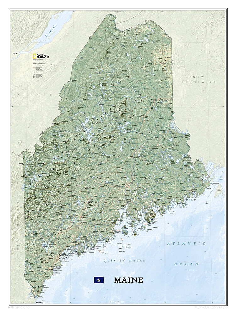 Maine Wall Map by National Geographic