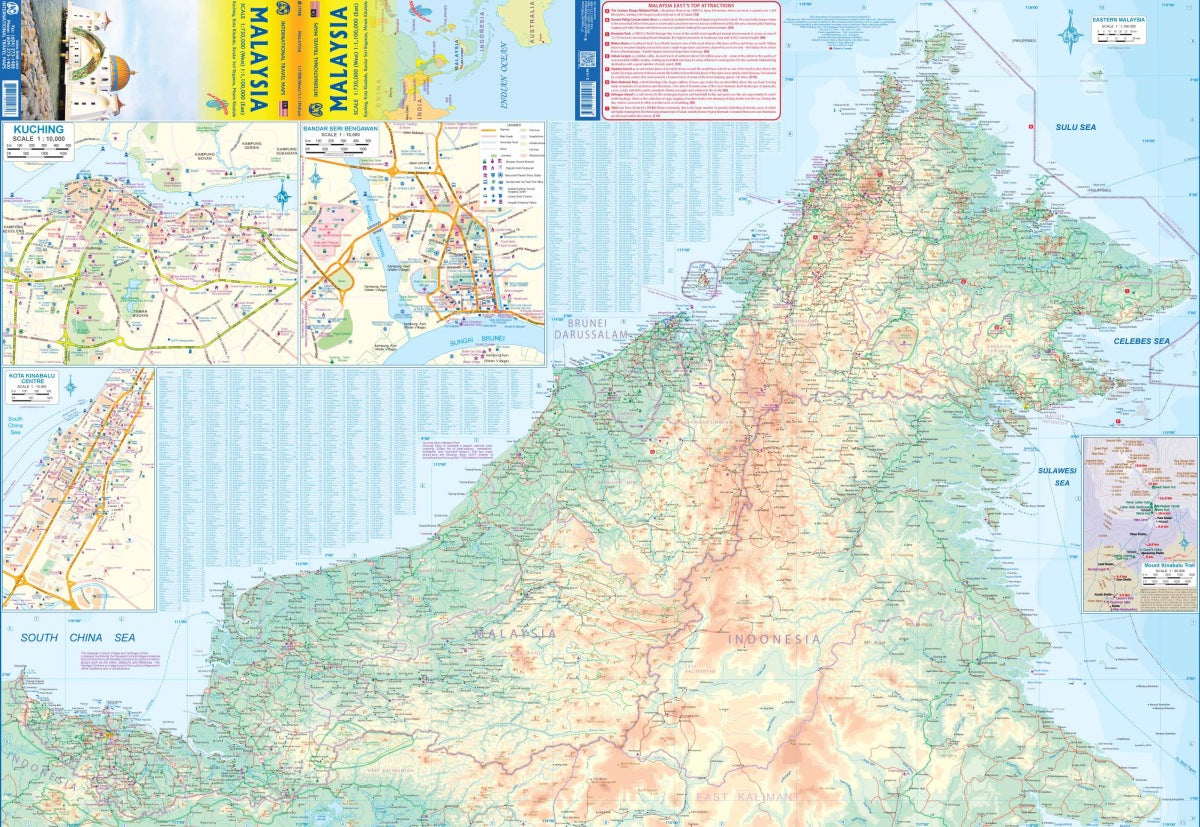 Malaysia Travel & Reference Map by ITMB - Borneo Map Detail