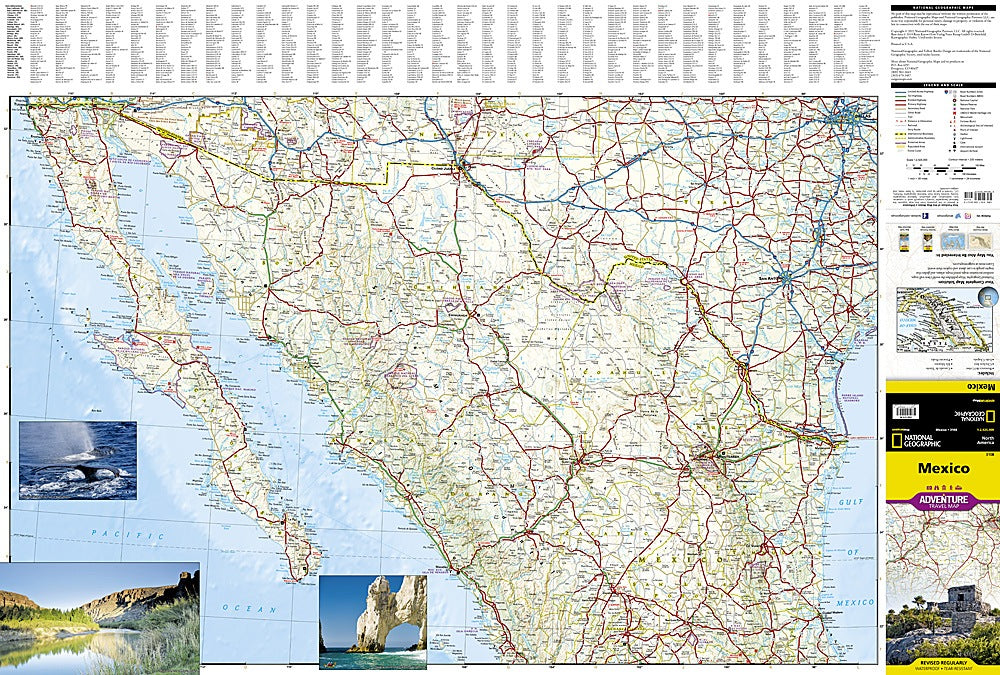 Mexico Adventure Travel Map by National Geographic - Map Detail, North