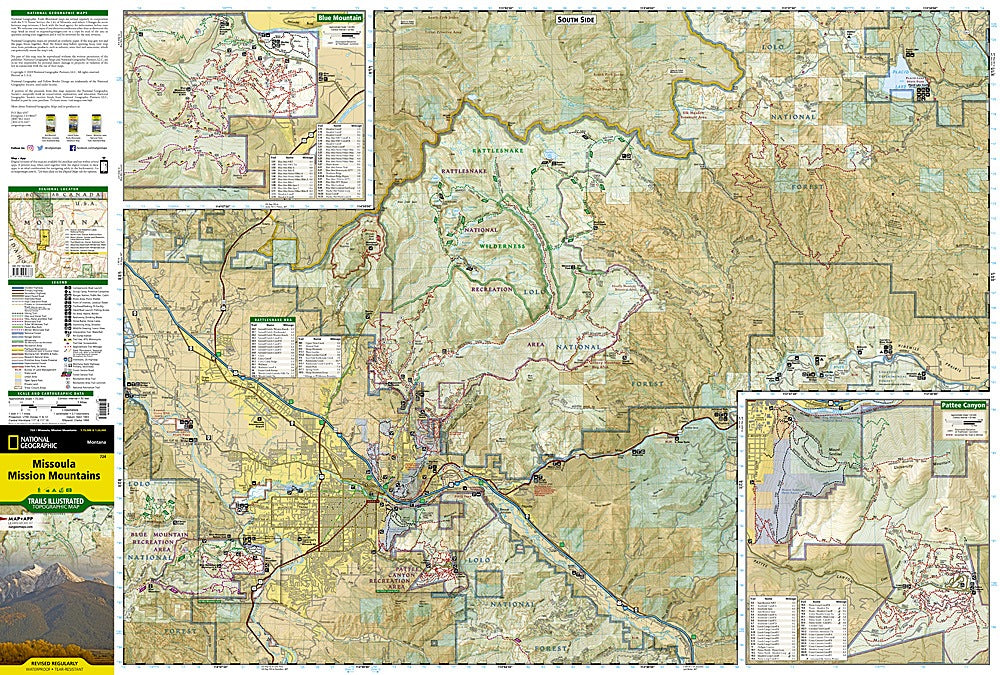 Missoula & Mission Mountains Trails Illustrated Topographic Map #724 - Map Detail