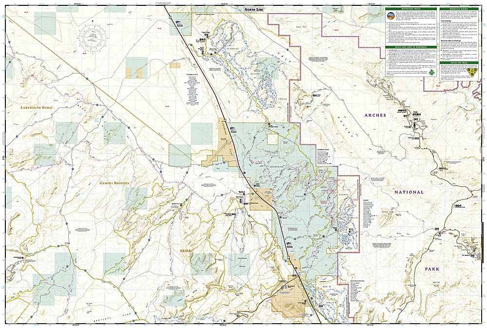 Moab Area West Trails Illustrated Topographic Map #506 - Map Detail