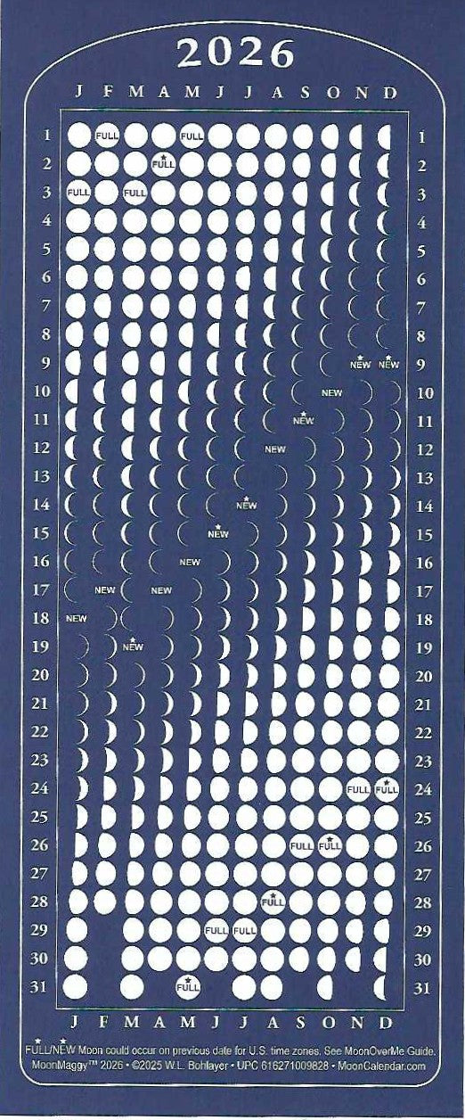 Moon Phase Calendar Magnet