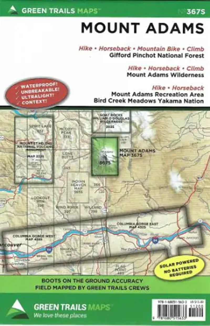 Mount Adams Routes Mount Adams, WA - Green Trails Map 367S – Metsker Maps