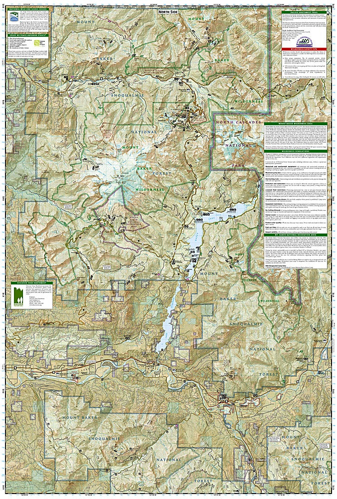 Mt. Baker & Boulder River Wilderness Areas Trails Illustrated Topographic Map #826 - Map Detail (North)
