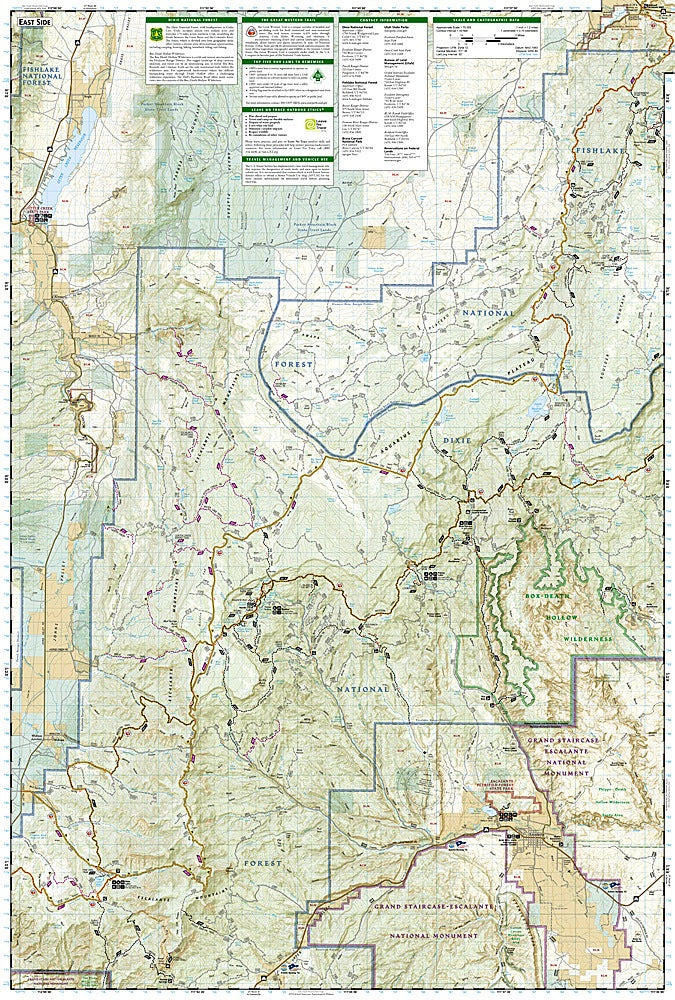 Mount Dutton & Aquarius Plateau Trails Illustrated Topographic Map #705 - Map Detail